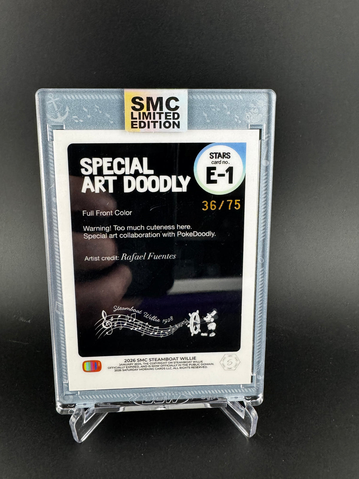 SMC- SDCC Steamboat Willie Doodly exclusive. 36/75. Autographed by Poke Doodly