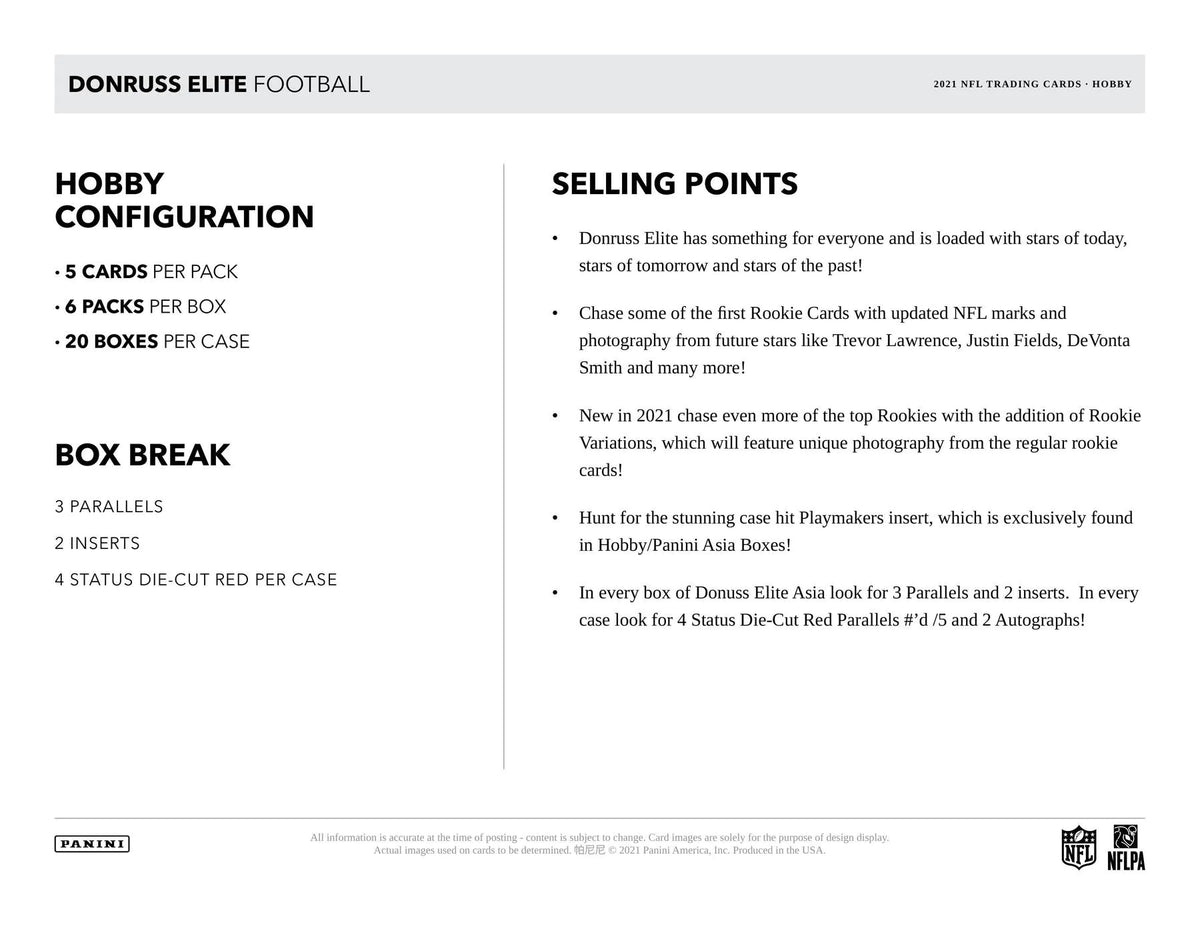 2021 Panini Donruss Elite Tmall box