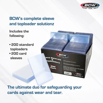 200 Count Card Sleeves and Toploader Combo Pack
