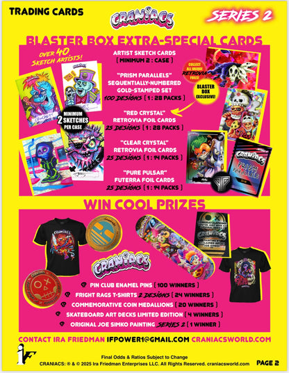 Craniacs Trading Cards blaster box, 20 box case