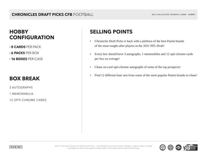 2021 Panini Chronicles Draft Picks Football Hobby box